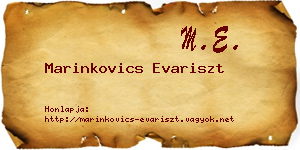 Marinkovics Evariszt névjegykártya